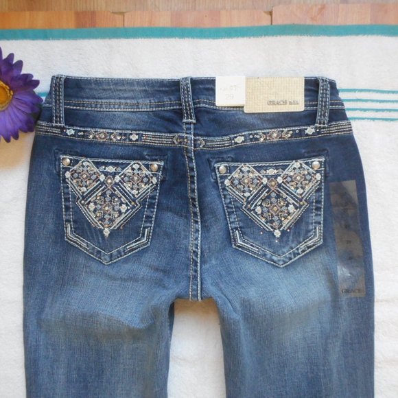 🌸SOLD🌸 New GRACE in LA Jeans Size 29 Mid Rise Boot Cut - Picture 9 of 14